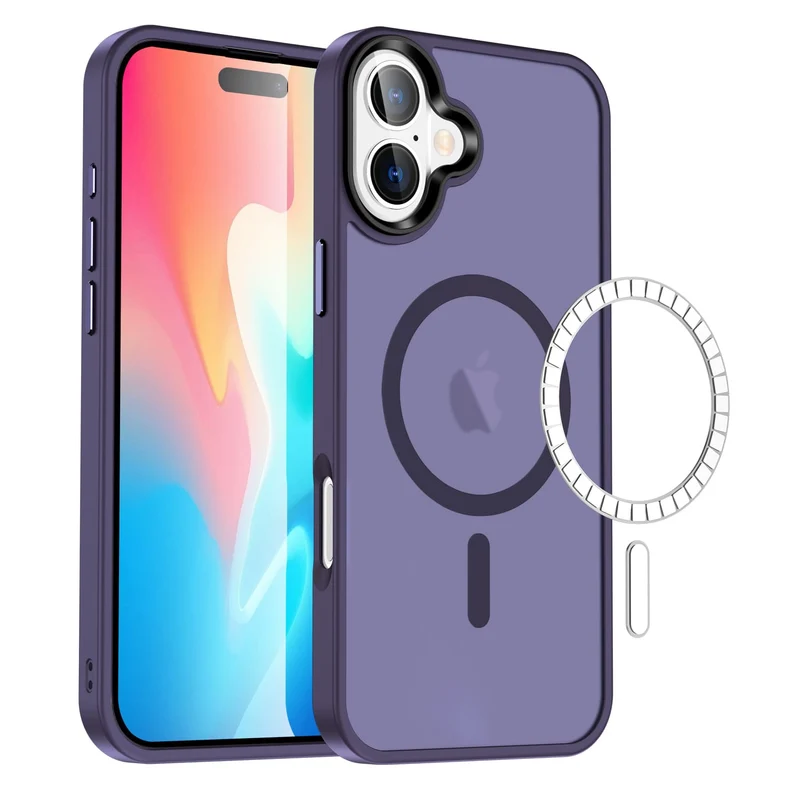 Casify Matte Hoesje met MagSafe voor de iPhone 16 Plus - Mat Donkerpaars