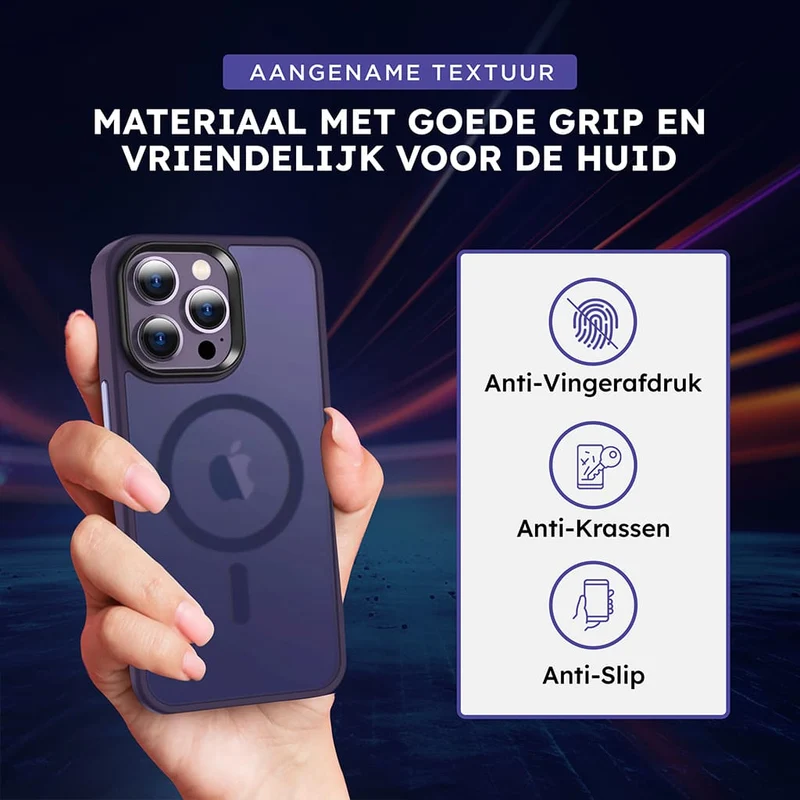 Casify Matte Hoesje met MagSafe voor de iPhone 16 Plus - Mat Donkerpaars