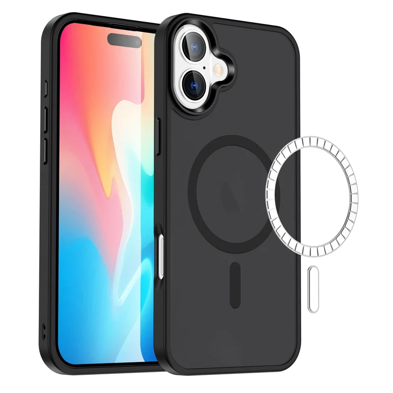 Casify Matte Hoesje met MagSafe voor de iPhone 16 Plus - Mat Zwart