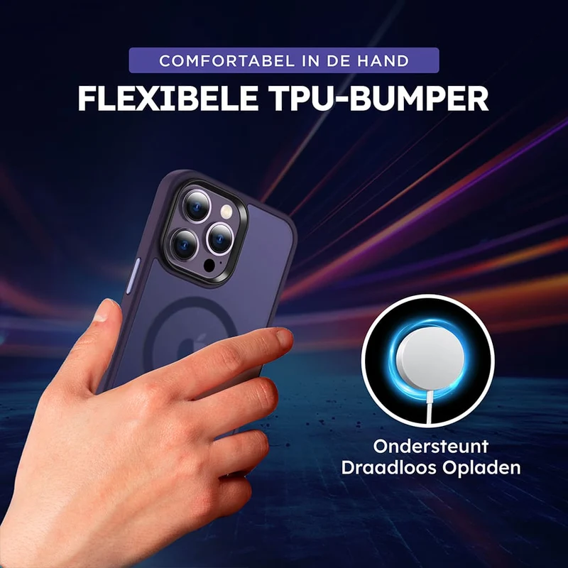 Casify Matte Hoesje met MagSafe voor de iPhone 16 Pro Max - Mat Donkerpaars