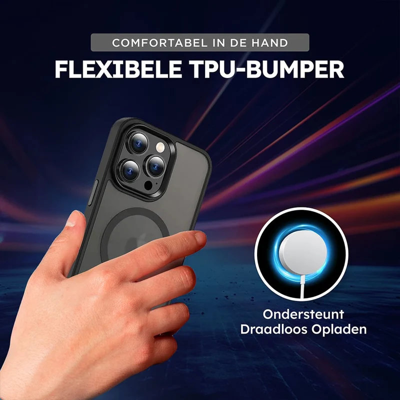 Casify Matte Hoesje met MagSafe voor de iPhone 16 Pro Max - Mat Zwart