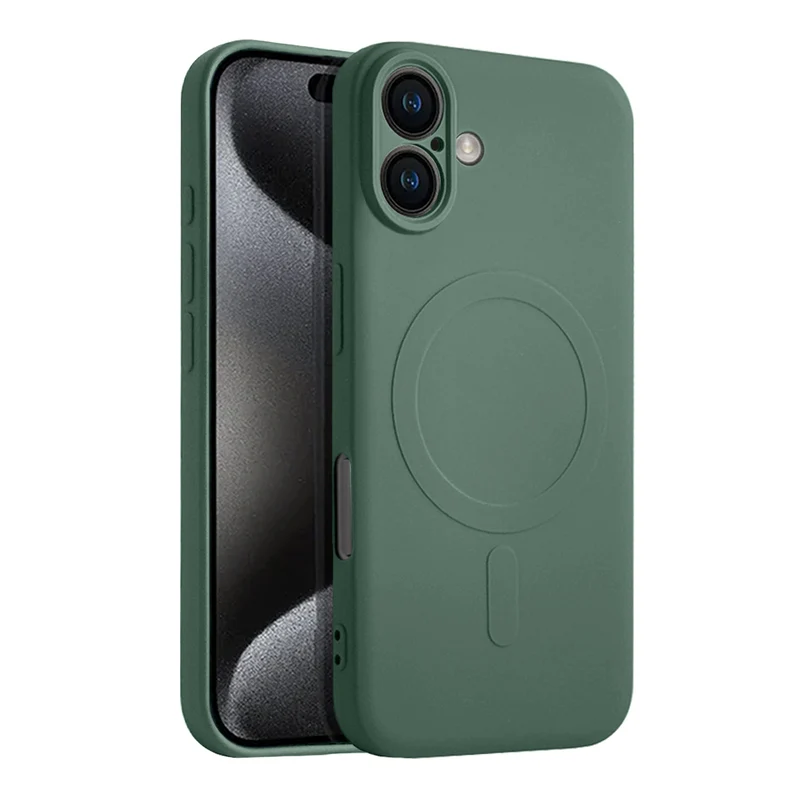 Casify Siliconen Hoesje met MagSafe voor de iPhone 16 - Legergroen