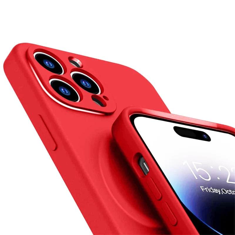 Casify Siliconen Hoesje met MagSafe voor de iPhone 16 - Rood