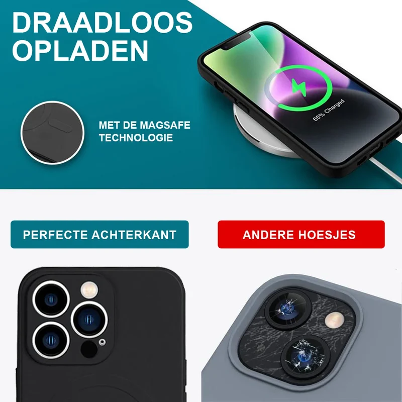 Casify Siliconen Hoesje met MagSafe voor de iPhone 16 Plus - Zwart