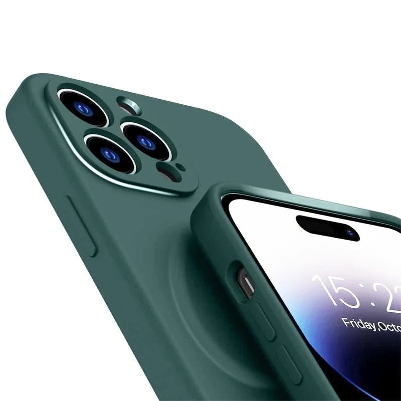 Casify Siliconen Hoesje met MagSafe voor de iPhone 16 Plus - Legergroen