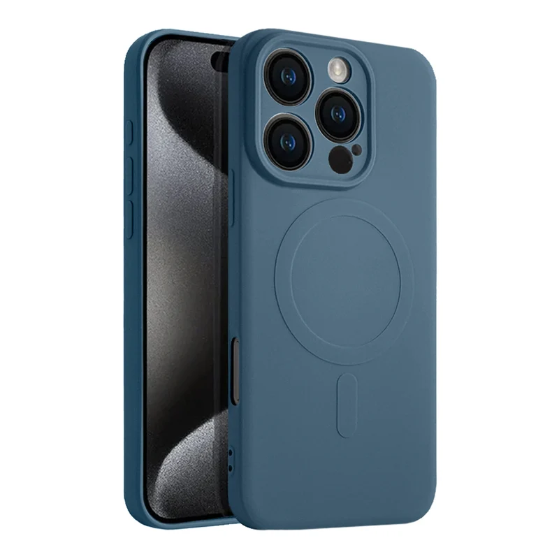 Casify Siliconen Hoesje met MagSafe voor de iPhone 16 Pro - Blauw