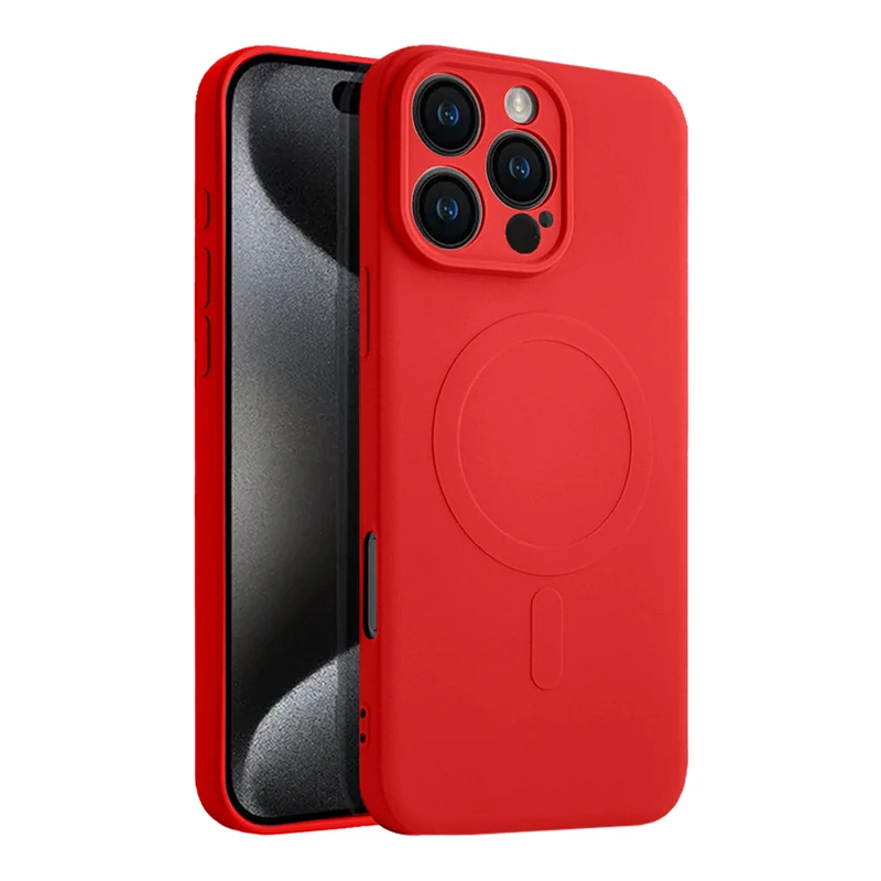 Casify Siliconen Hoesje met MagSafe voor de iPhone 16 Pro Max - Rood