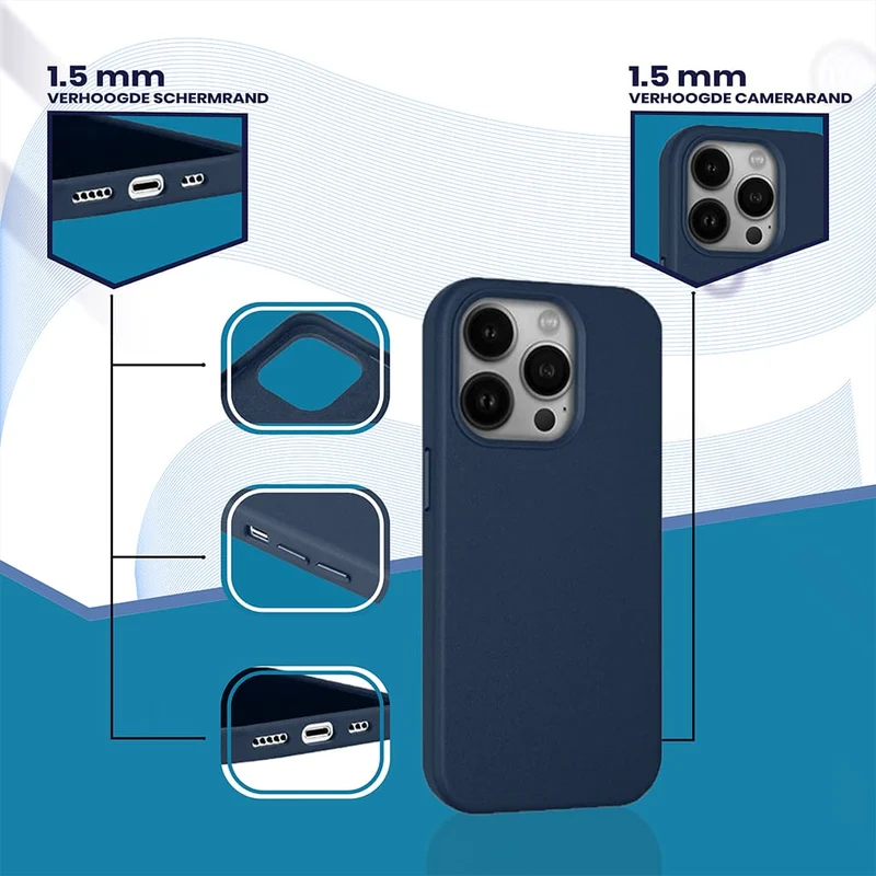 Casify Leren Hoesje met MagSafe voor de iPhone 16 - Donkerblauw