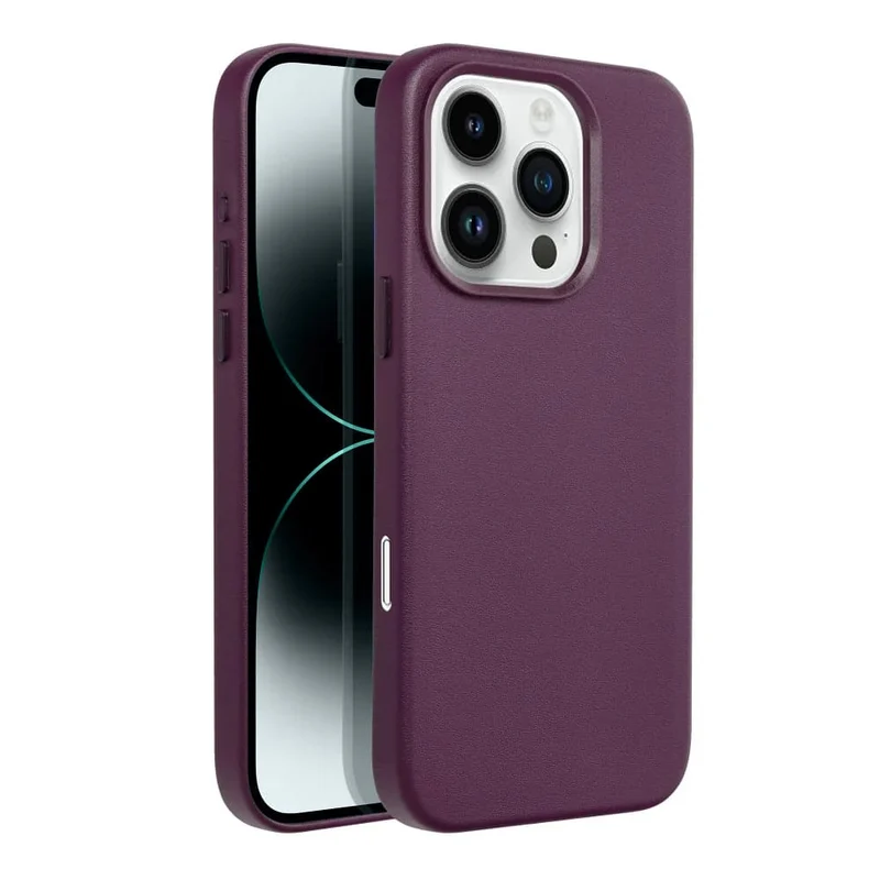 Casify Leren Hoesje met MagSafe voor de iPhone 16 Pro - Donkerpaars