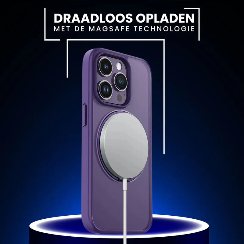 Casify 360° verstelbaar Kickstand Hoesje met MagSafe voor de iPhone 13 Pro Max - Mat Donkerpaars