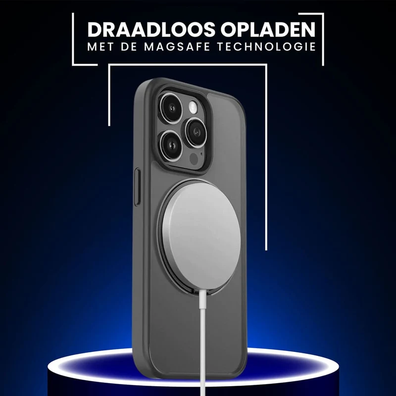 Casify 360° verstelbaar Kickstand Hoesje met MagSafe voor de iPhone 15 - Mat Zwart