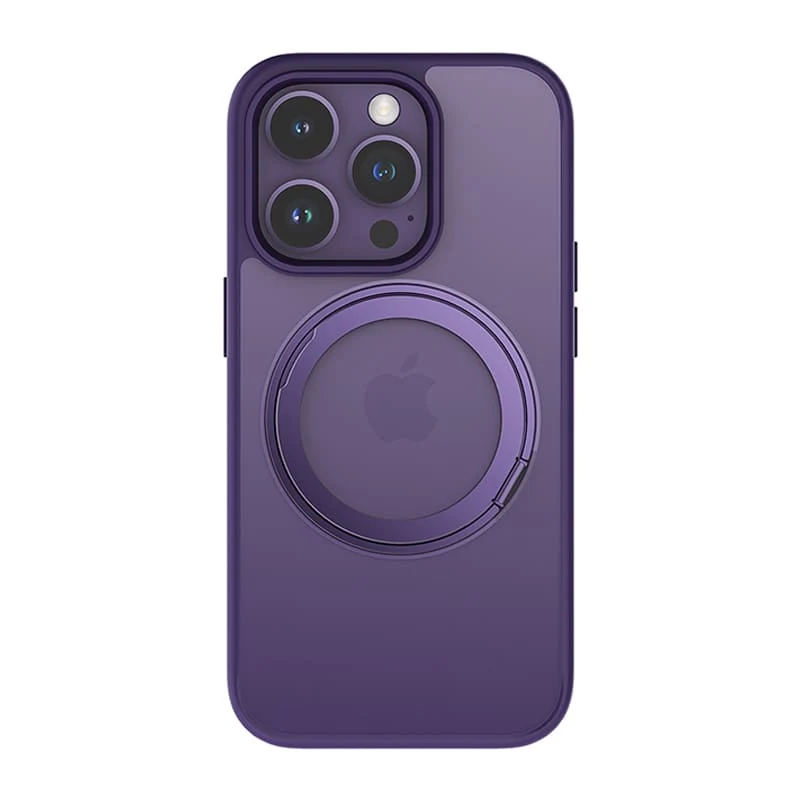 Casify 360° verstelbaar Kickstand Hoesje met MagSafe voor de iPhone 15 Pro Max - Mat Donkerpaars