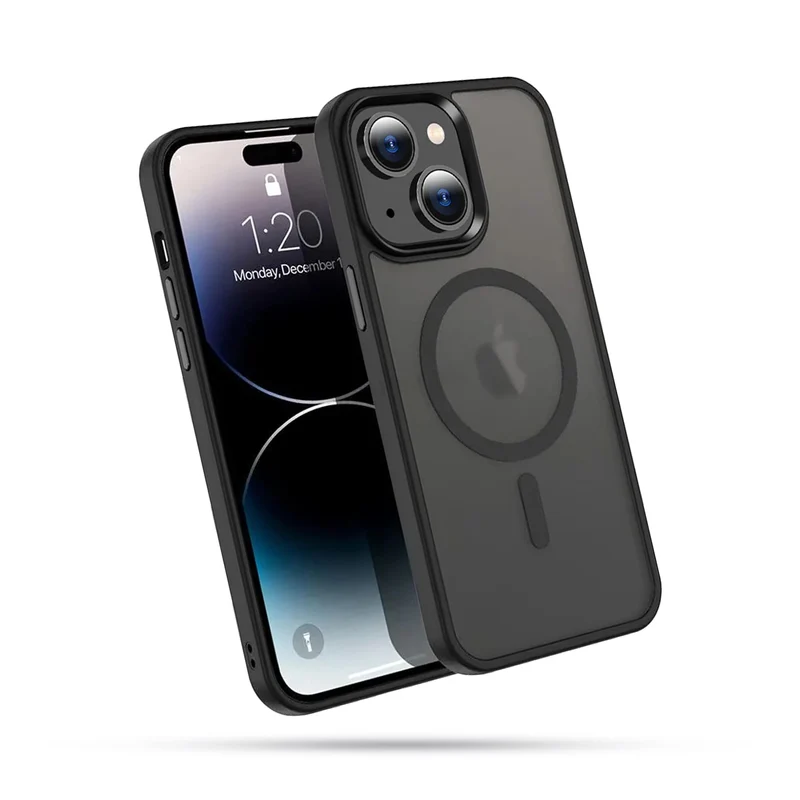 Casify Matte Hoesje met MagSafe voor de iPhone 15 - Mat Zwart