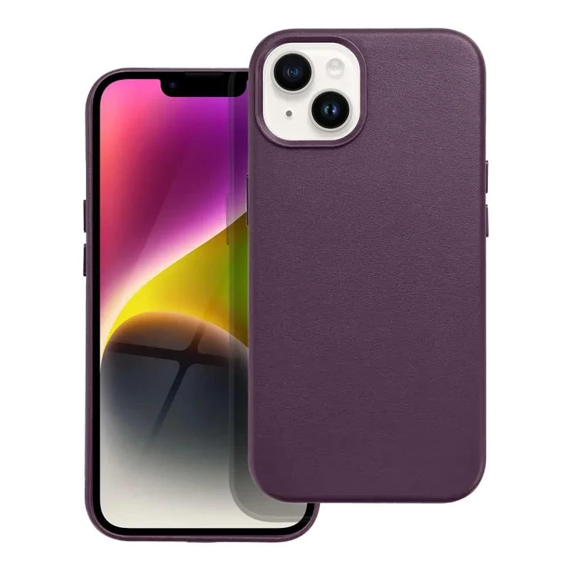 Casify Leren Hoesje met MagSafe voor de iPhone 15 - Donkerpaars