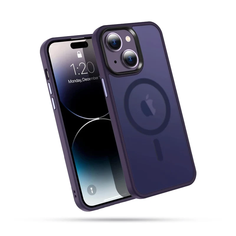 Casify Matte Hoesje met MagSafe voor de iPhone 15 Plus - Mat Donkerpaars