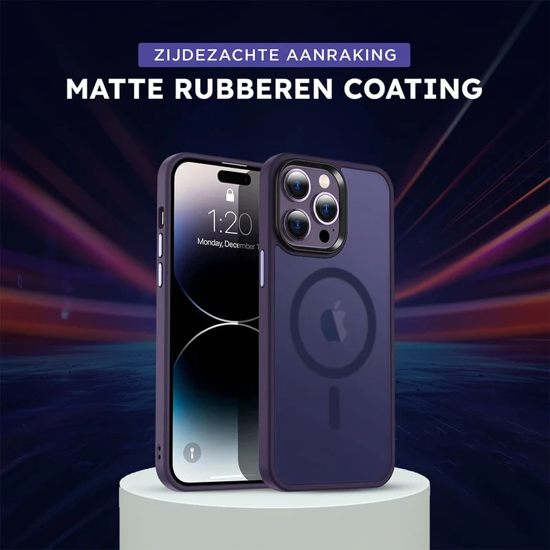 Casify Matte Hoesje met MagSafe voor de iPhone 15 Plus - Mat Donkerpaars