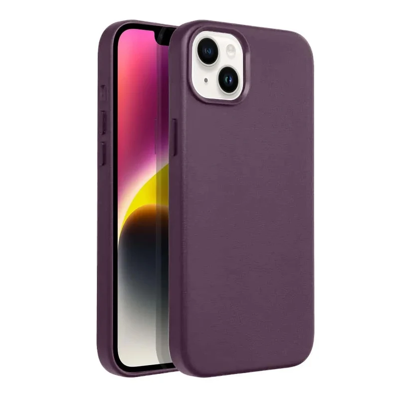 Casify Leren Hoesje met MagSafe voor de iPhone 15 Plus - Donkerpaars