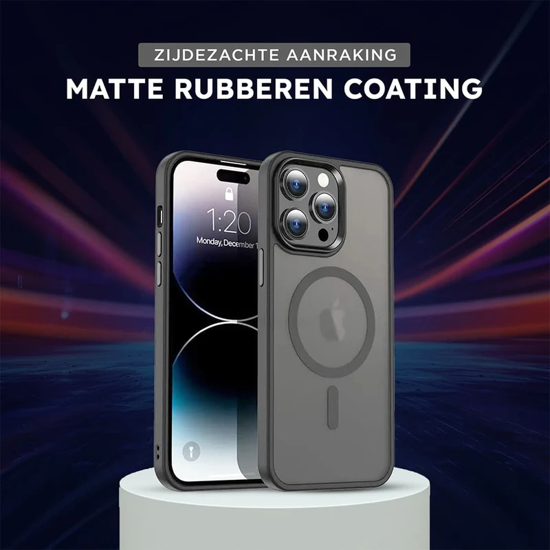 Casify Matte Hoesje met MagSafe voor de iPhone 15 Pro - Mat Zwart