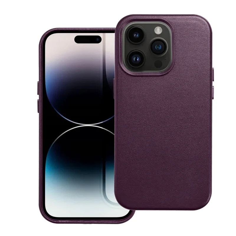 Casify Leren Hoesje met MagSafe voor de iPhone 15 Pro - Donkerpaars
