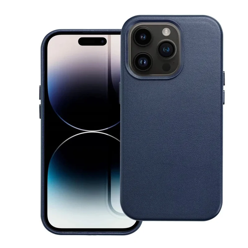 Casify Leren Hoesje met MagSafe voor de iPhone 15 Pro - Donkerblauw