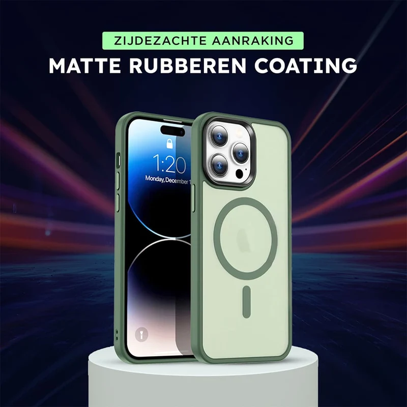 Casify Matte Hoesje met MagSafe voor de iPhone 15 Pro Max - Mat Donkergroen