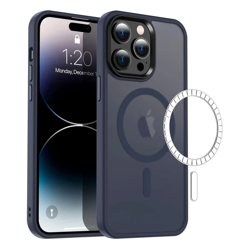 Casify Matte Hoesje met MagSafe voor de iPhone 15 Pro Max - Mat Donkerblauw