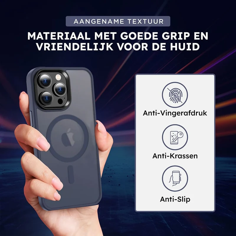 Casify Matte Hoesje met MagSafe voor de iPhone 15 Pro Max - Mat Donkerblauw