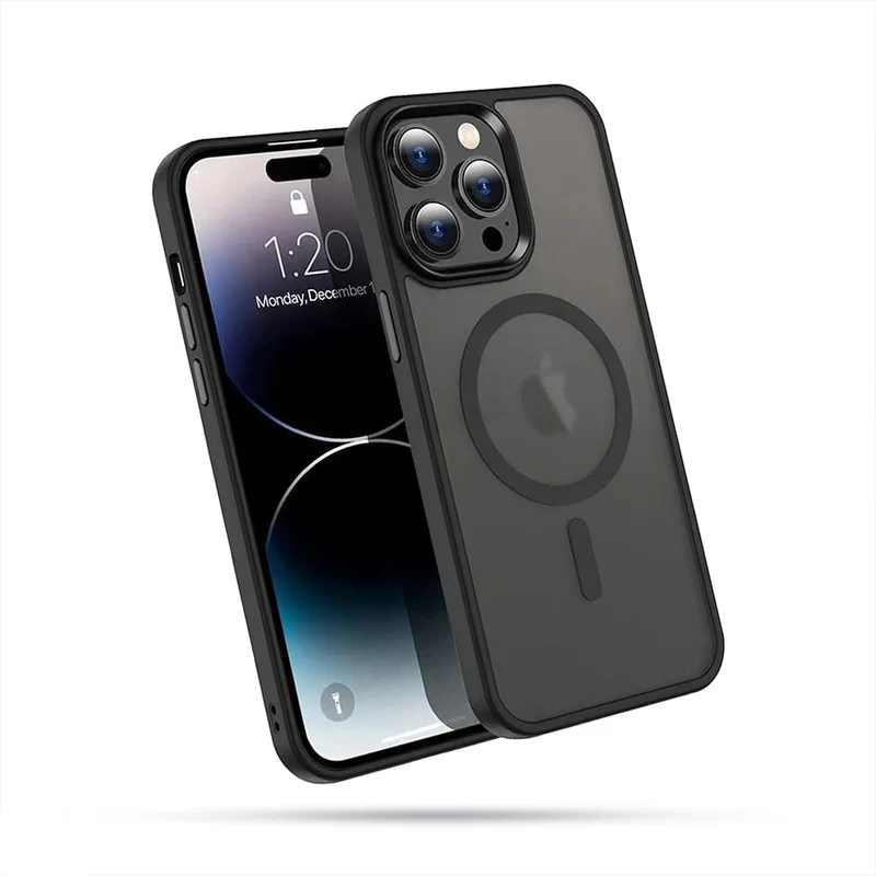Casify Matte Hoesje met MagSafe voor de iPhone 15 Pro Max - Mat Zwart