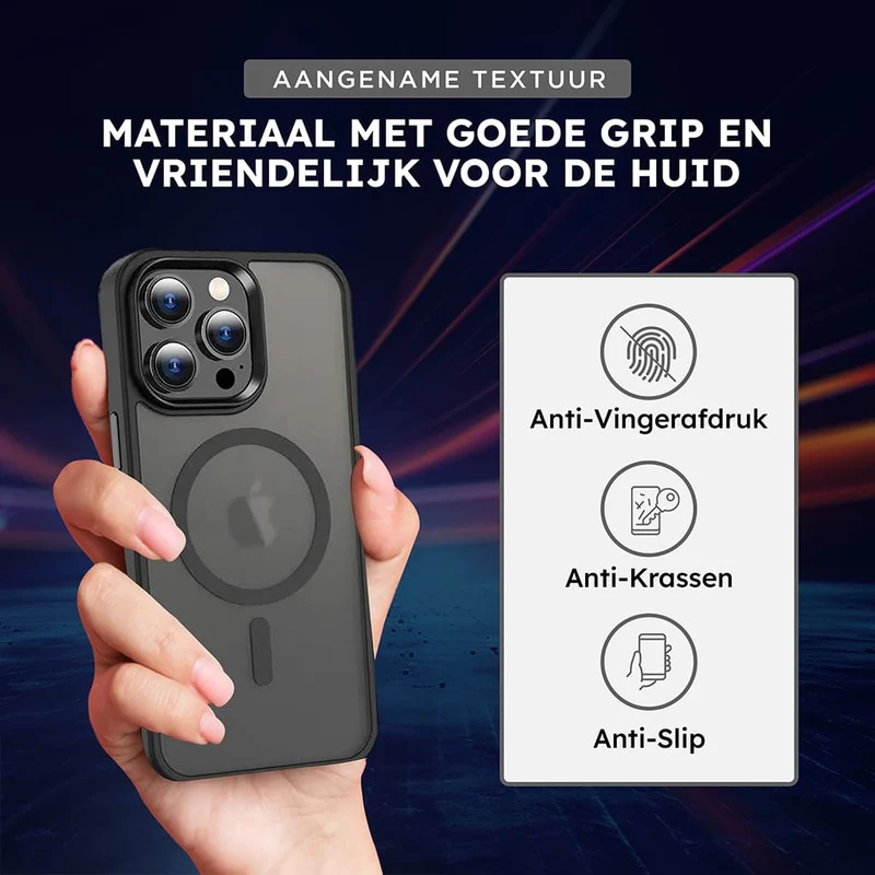 Casify Matte Hoesje met MagSafe voor de iPhone 15 Pro Max - Mat Zwart
