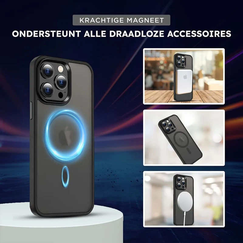 Casify Matte Hoesje met MagSafe voor de iPhone 15 Pro Max - Mat Zwart