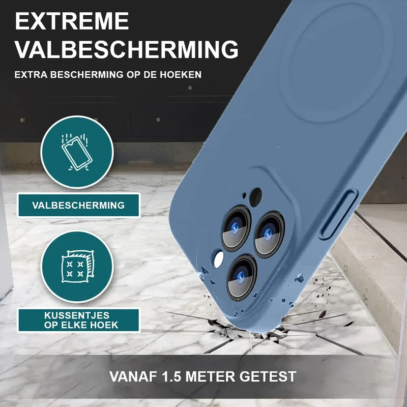 Casify Siliconen Hoesje met MagSafe voor de iPhone 15 Plus - Blauw