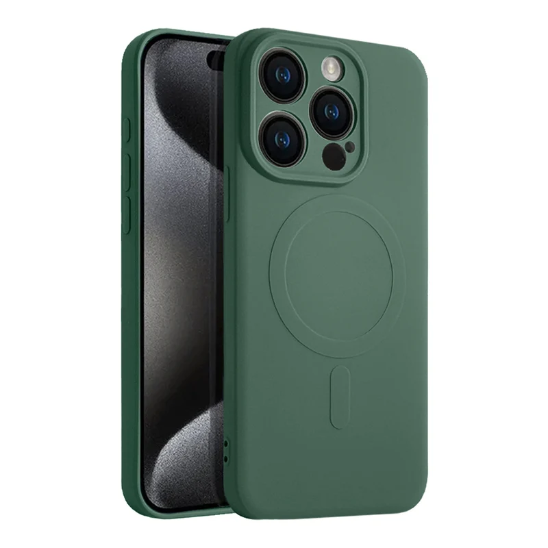 Casify Siliconen Hoesje met MagSafe voor de iPhone 15 Pro - Legergroen