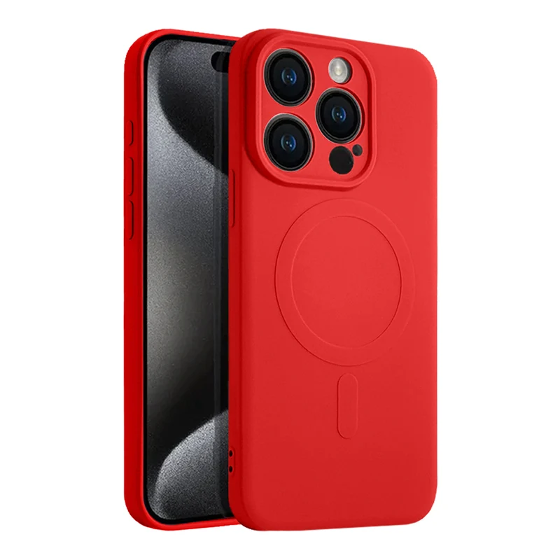 Casify Siliconen Hoesje met MagSafe voor de iPhone 15 Pro - Rood