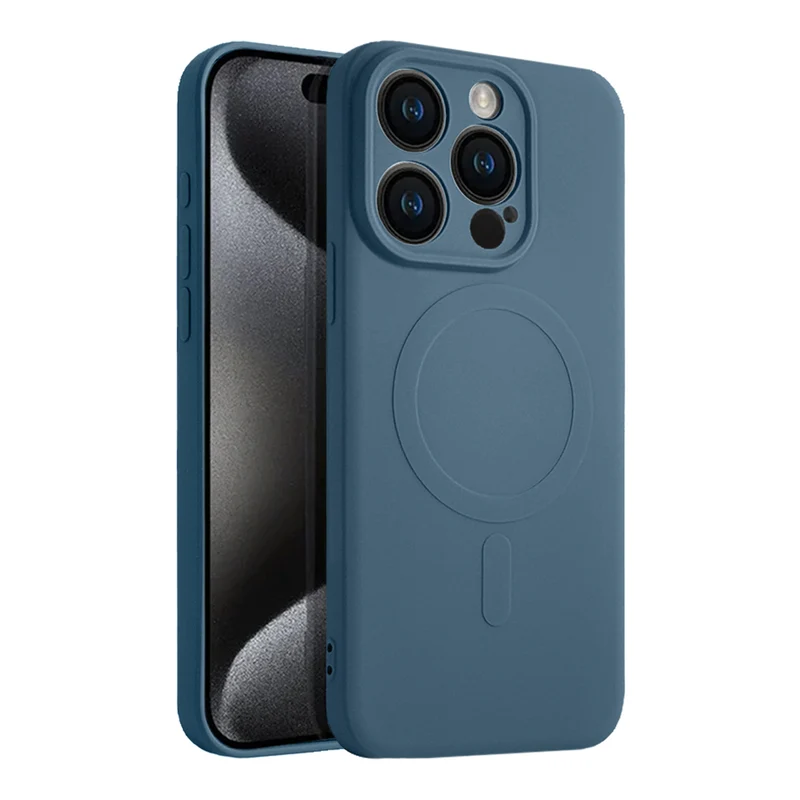 Casify Siliconen Hoesje met MagSafe voor de iPhone 15 Pro - Blauw