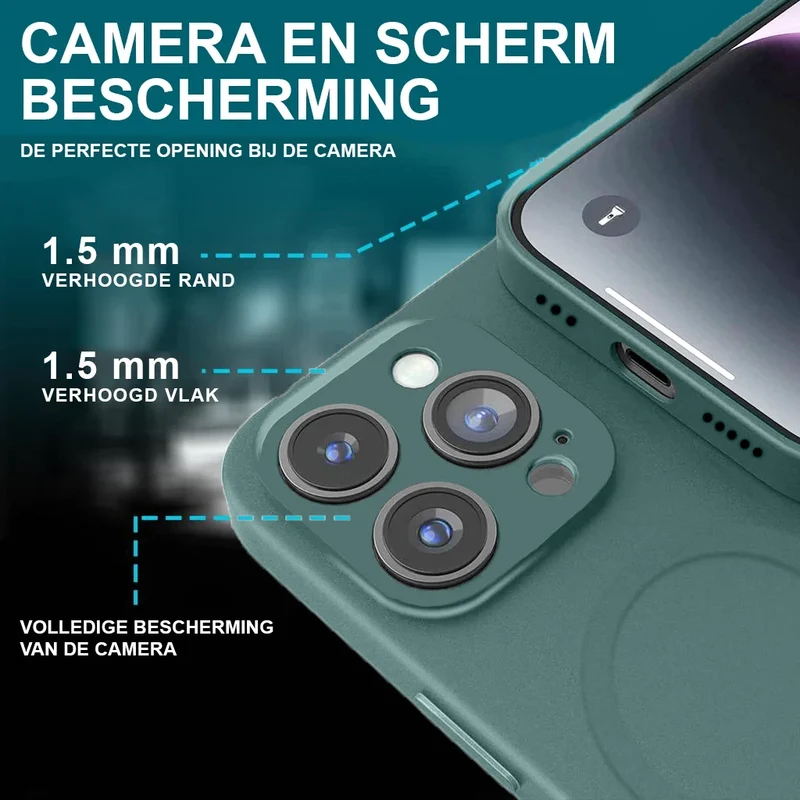 Casify Siliconen Hoesje met MagSafe voor de iPhone 15 Pro Max - Legergroen
