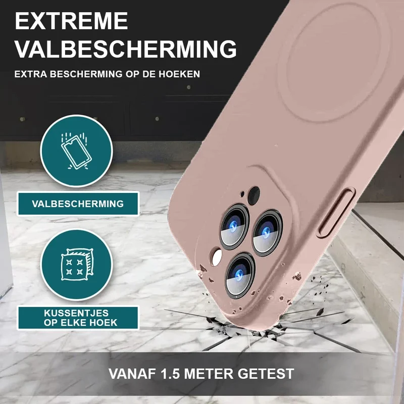 Casify Siliconen Hoesje met MagSafe voor de iPhone 15 Pro Max - Roze