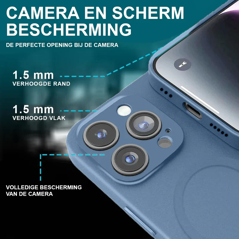 Casify Siliconen Hoesje met MagSafe voor de iPhone 15 Pro Max - Blauw