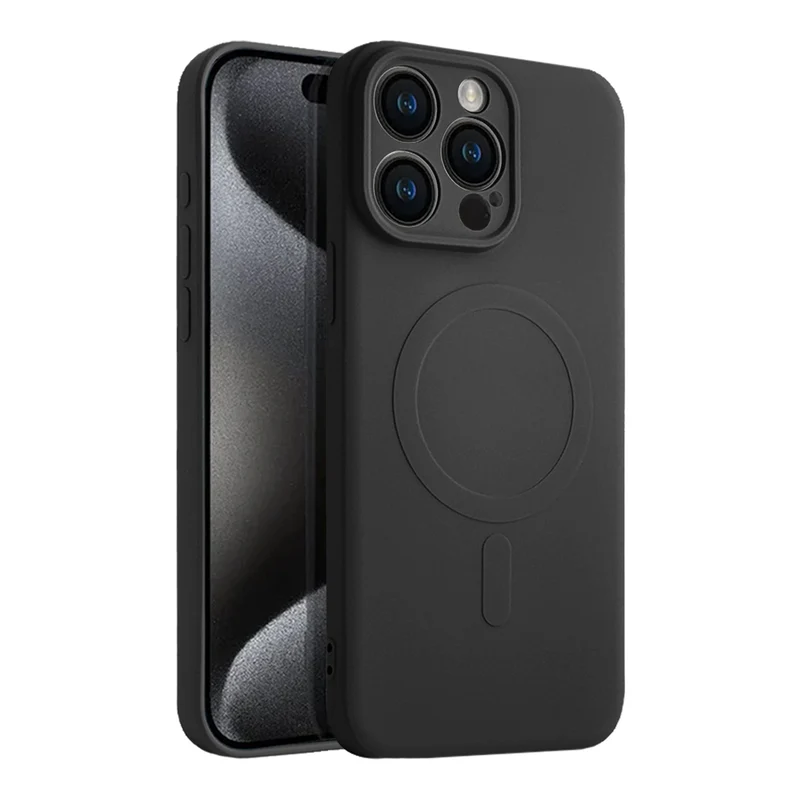 Casify Siliconen Hoesje met MagSafe voor de iPhone 15 Pro Max - Zwart