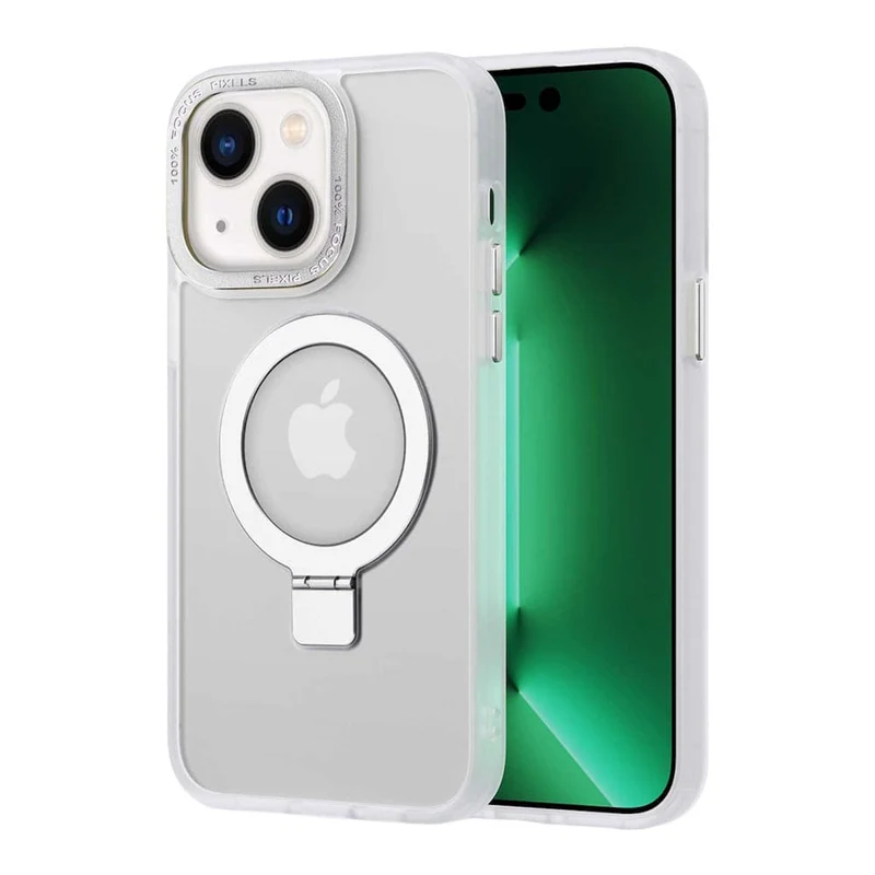 Casify Kickstand Hoesje met MagSafe voor de iPhone 14 Plus - Mat Transparant