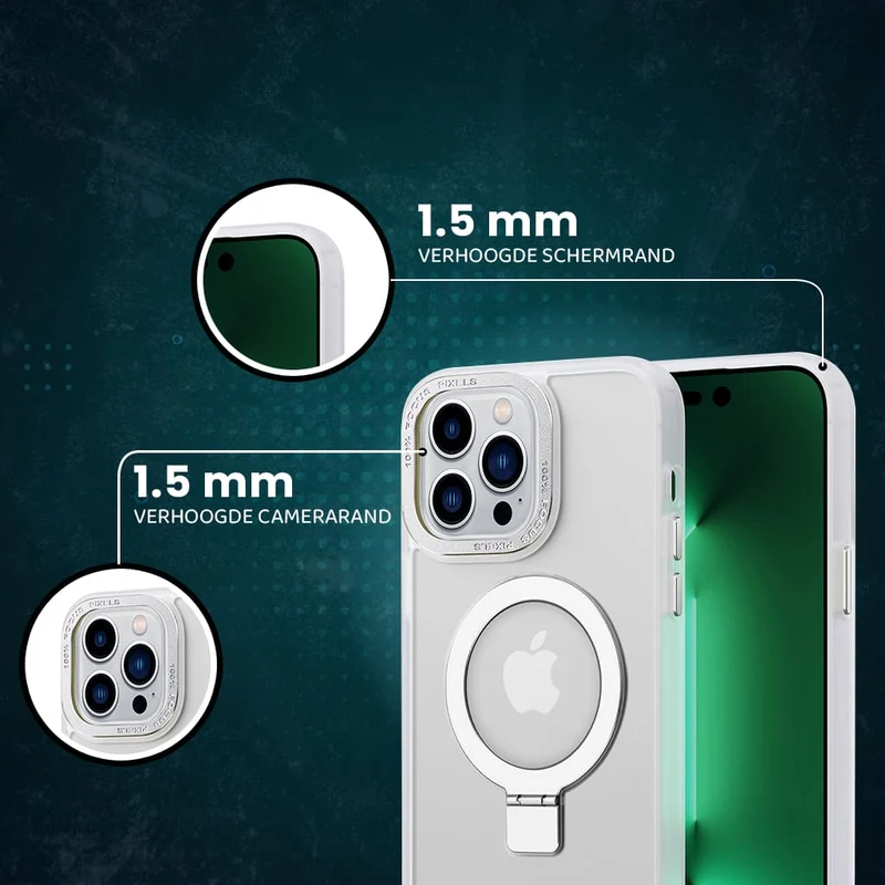 Casify Kickstand Hoesje met MagSafe voor de iPhone 14 Pro - Mat Transparant