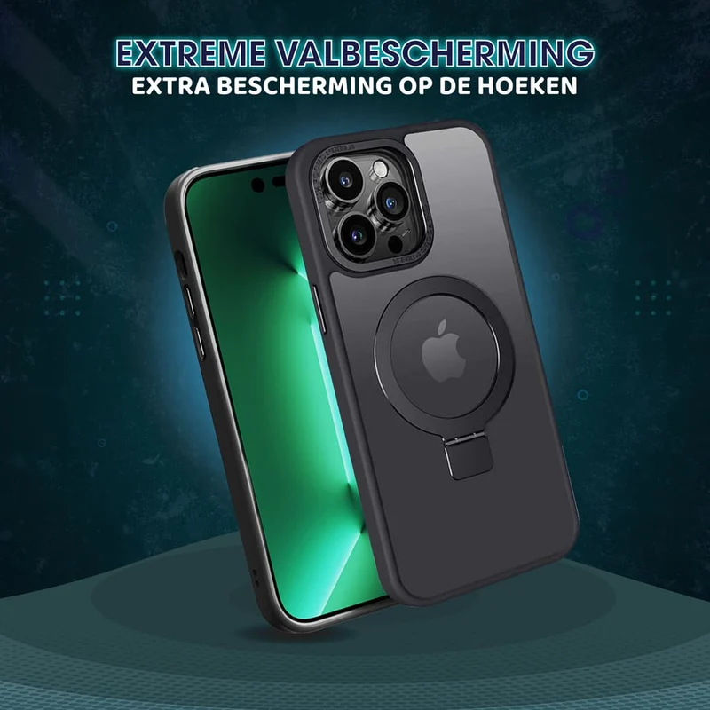Casify Kickstand Hoesje met MagSafe voor de iPhone 14 Pro Max - Mat Zwart