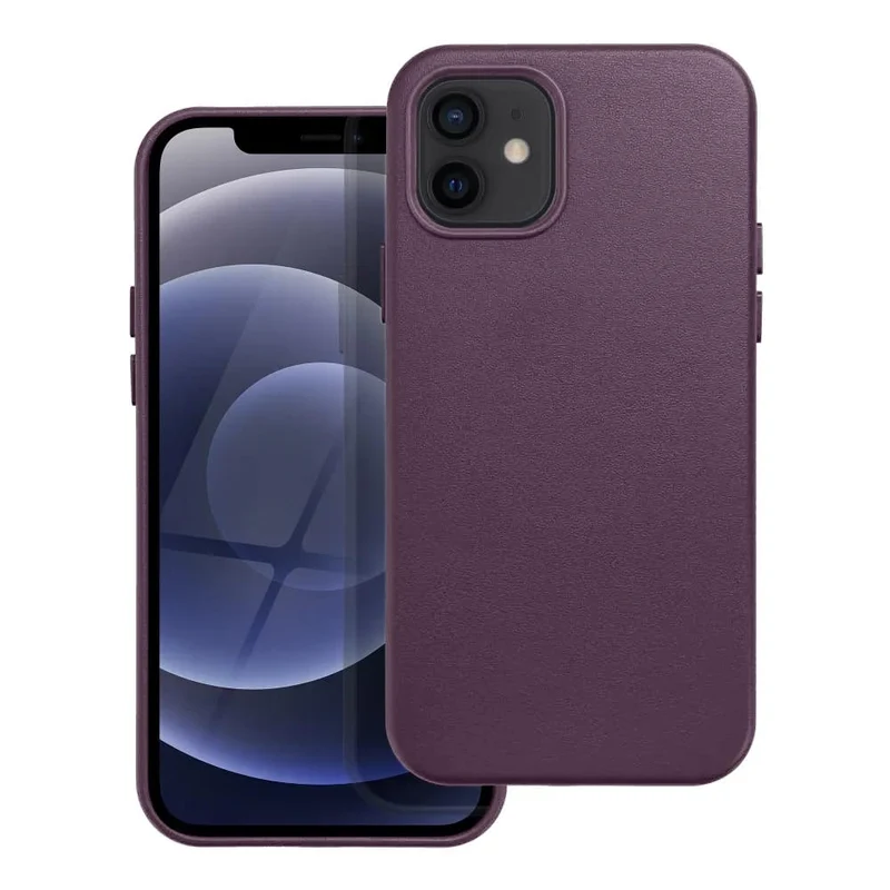 Casify Leren Hoesje met MagSafe voor de iPhone 12 Mini - Donkerpaars