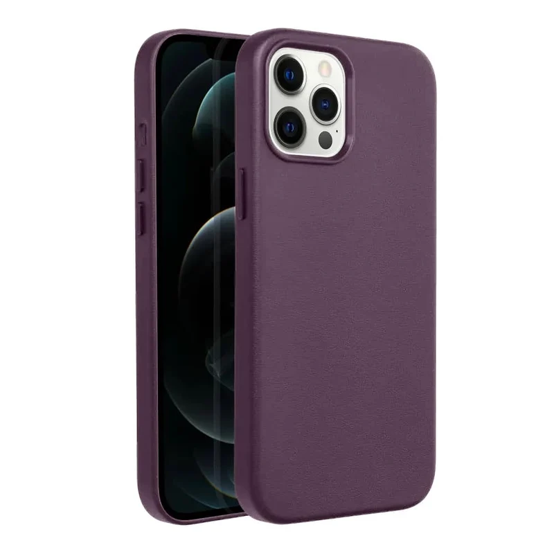 Casify Leren Hoesje met MagSafe voor de iPhone 12 Pro Max - Donkerpaars