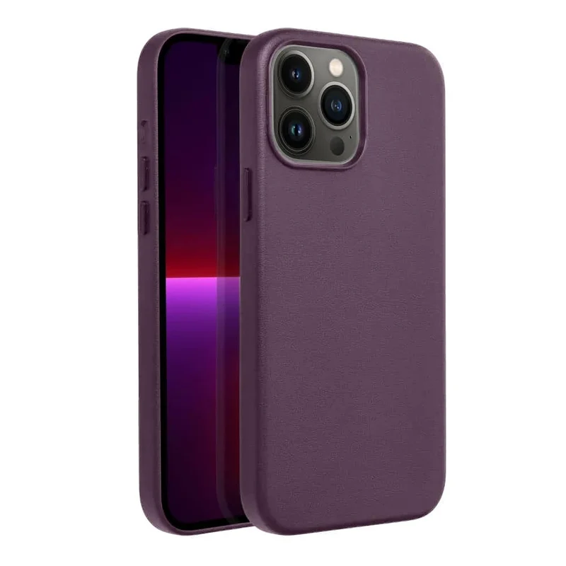 Casify Leren Hoesje met MagSafe voor de iPhone 13 Pro Max - Donkerpaars