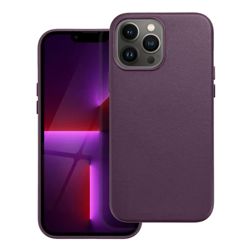 Casify Leren Hoesje met MagSafe voor de iPhone 13 Pro Max - Donkerpaars