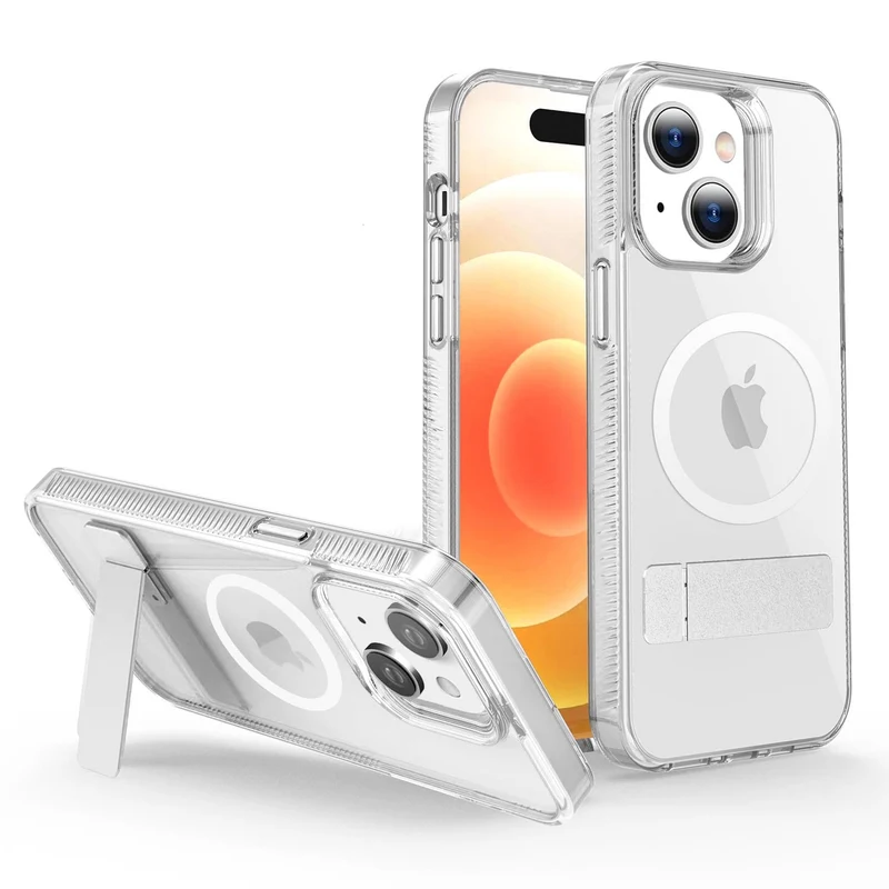 Casify Doorzichtig Kickstand Hoesje met MagSafe voor de iPhone 13 - Transparant