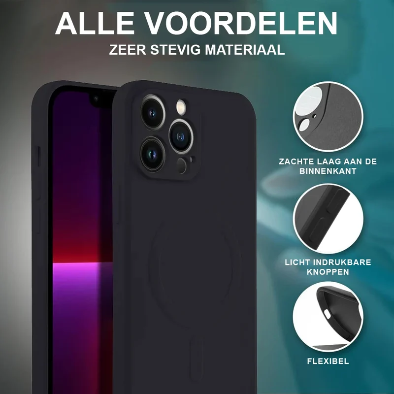 Casify Siliconen Hoesje met MagSafe voor de iPhone 12 Pro - Zwart