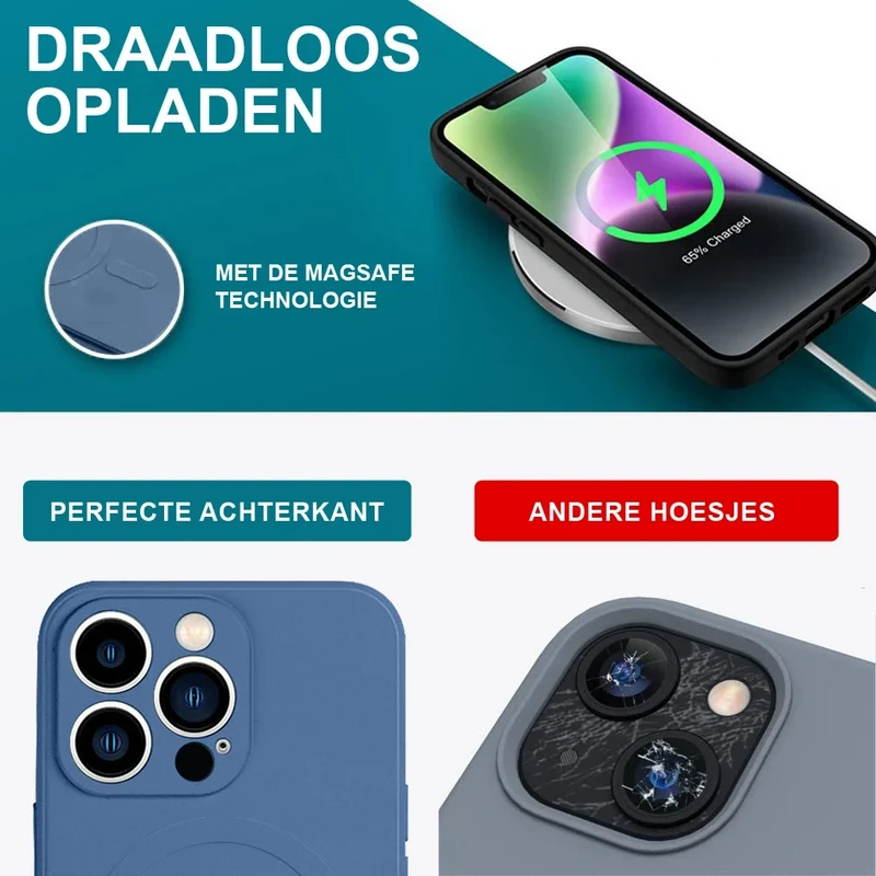 Casify Siliconen Hoesje met MagSafe voor de iPhone 12 Pro Max - Blauw
