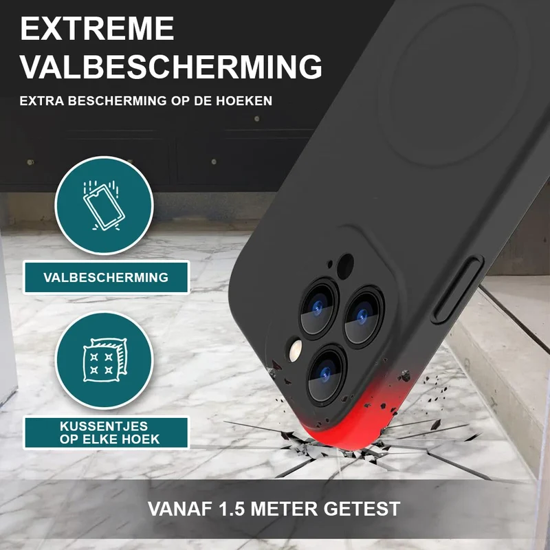 Casify Siliconen Hoesje met MagSafe voor de iPhone 12 Pro Max - Zwart