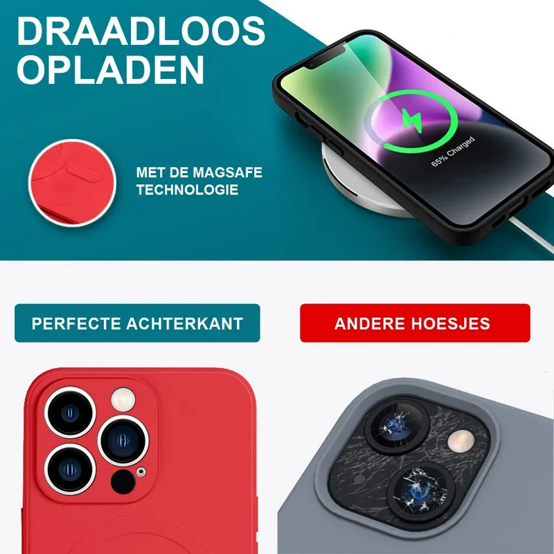 Casify Siliconen Hoesje met MagSafe voor de iPhone 13 Mini - Rood
